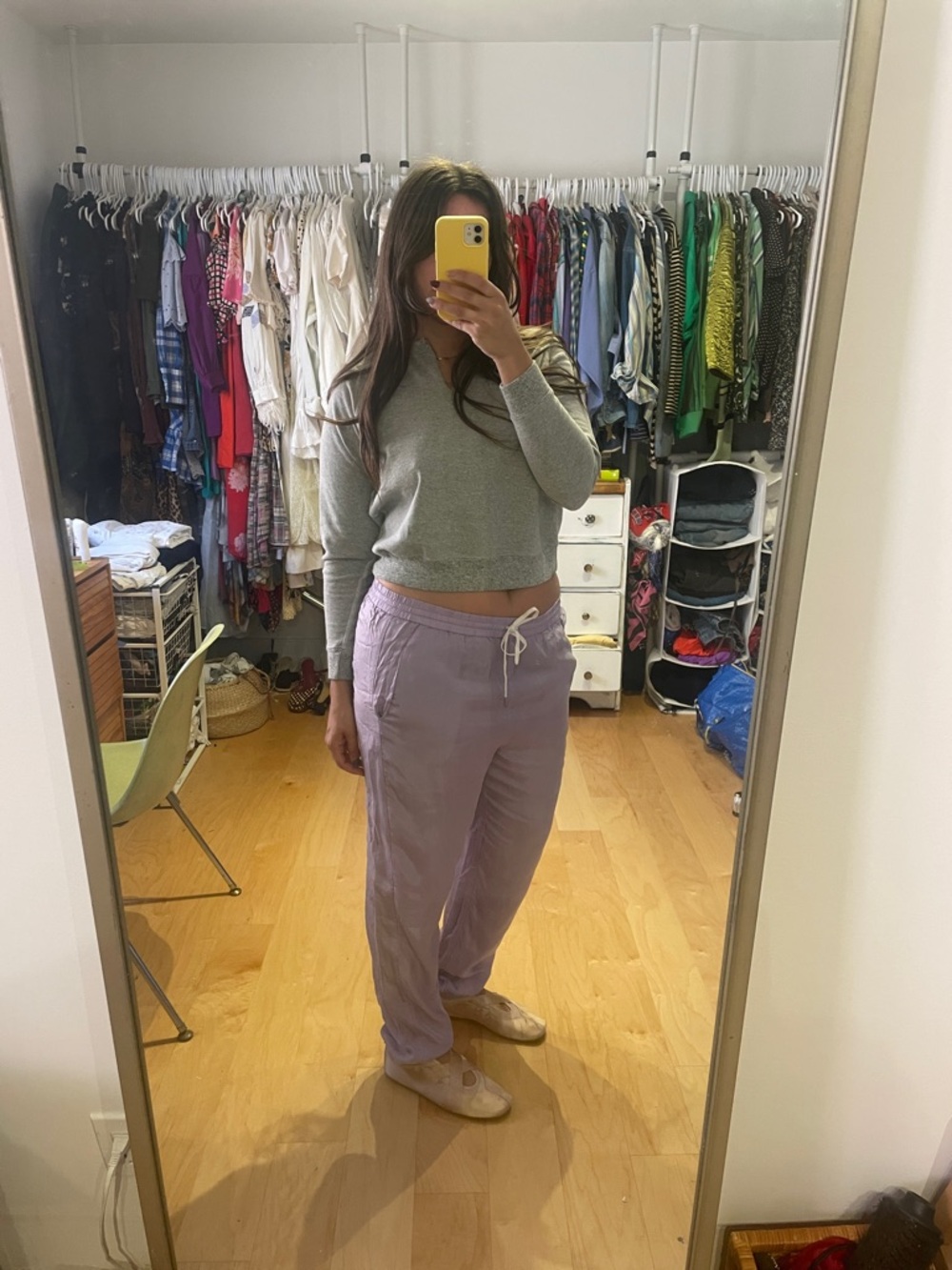 Tibi Lavender Drawstring Track Pants